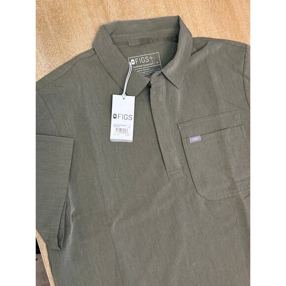 NWT Figs Classic Lima Cargo Scrub Top HEATHERED OLIVE Size Medium - Picture 2 of 5